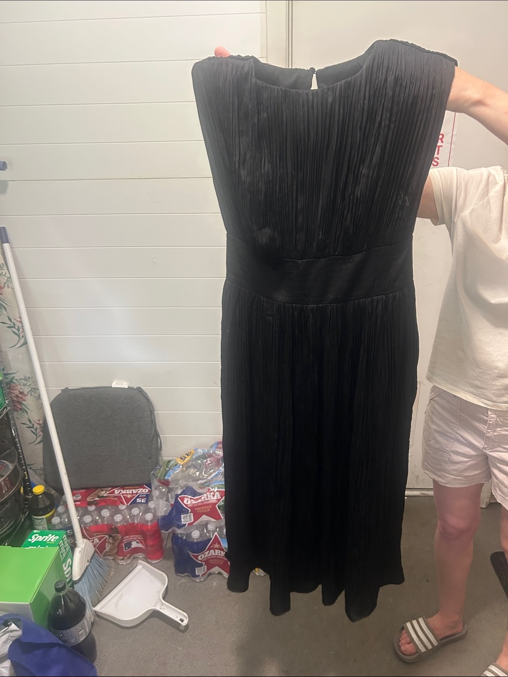 Banana Republic Black Pleated Maxi Dress